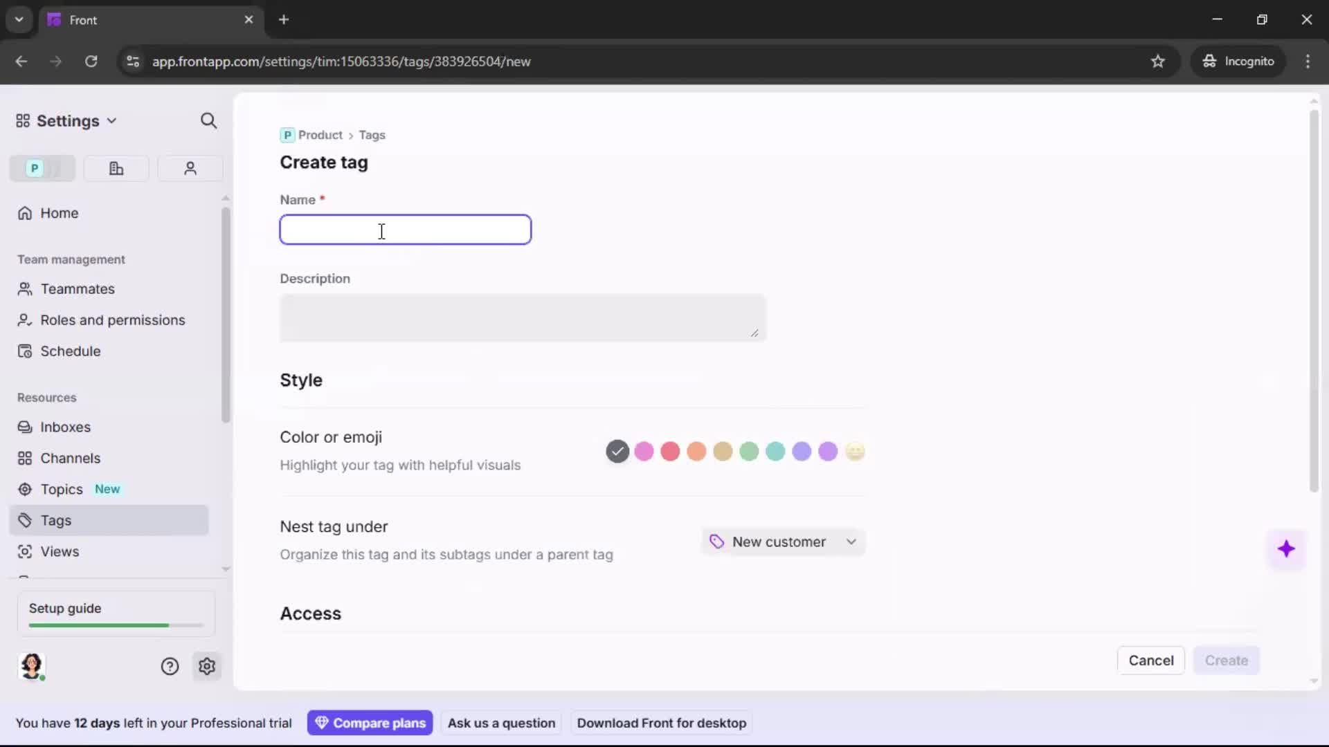 Adding tags screenshot