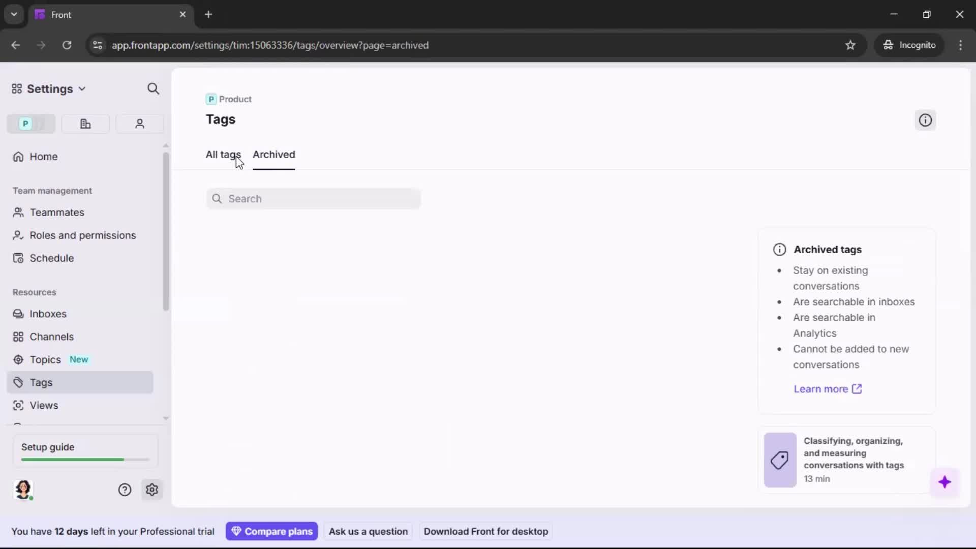 Adding tags screenshot