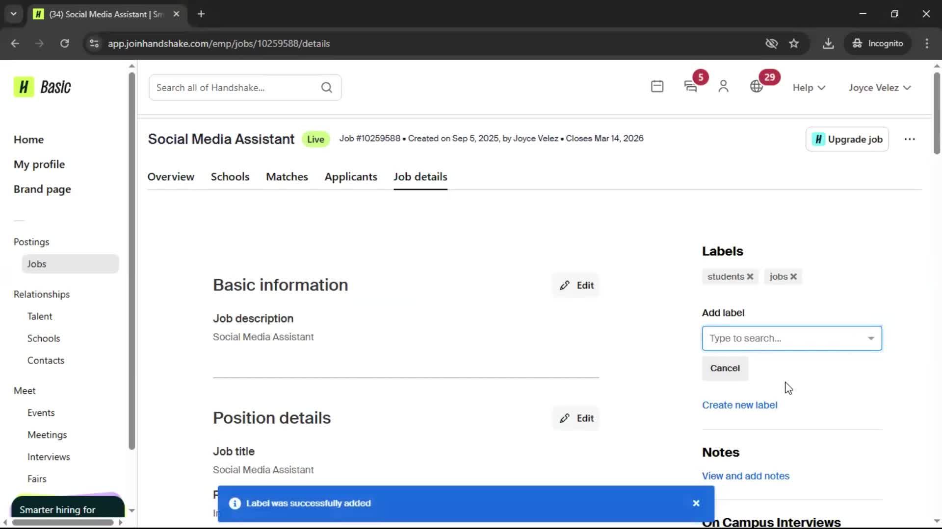 Adding tags screenshot