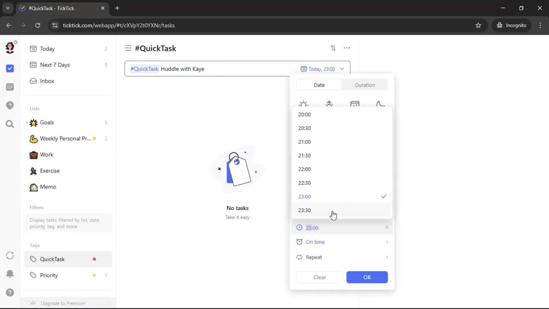 Adding tags screenshot