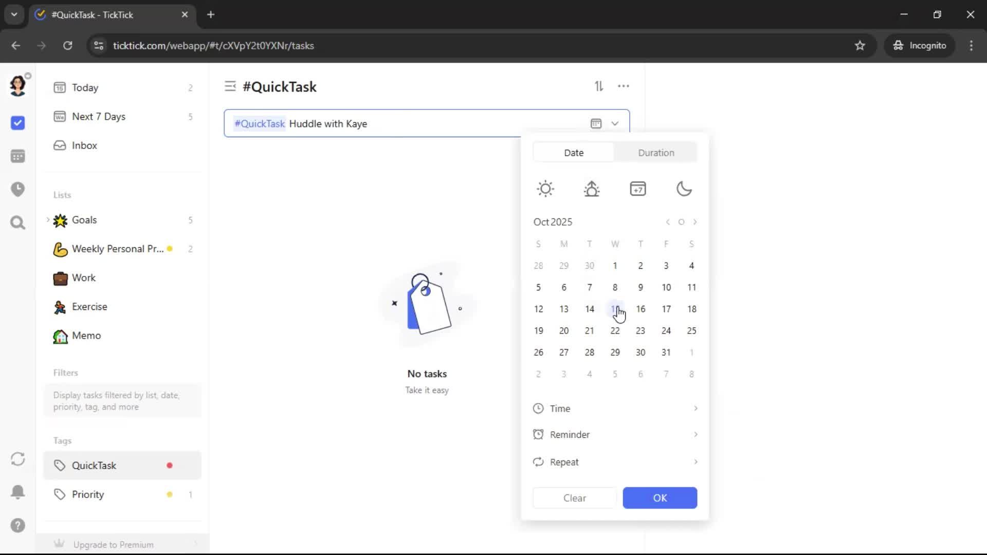 Adding tags screenshot