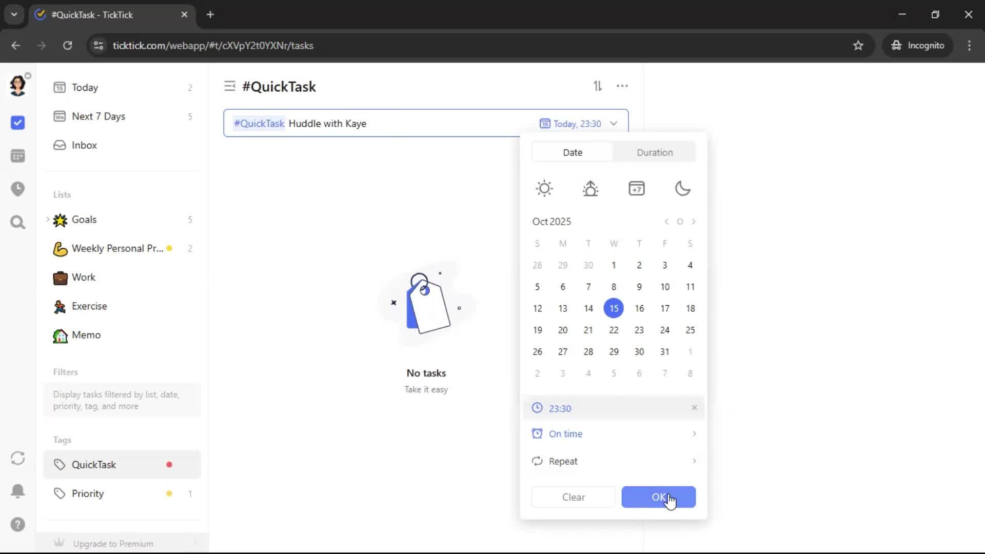 Adding tags screenshot
