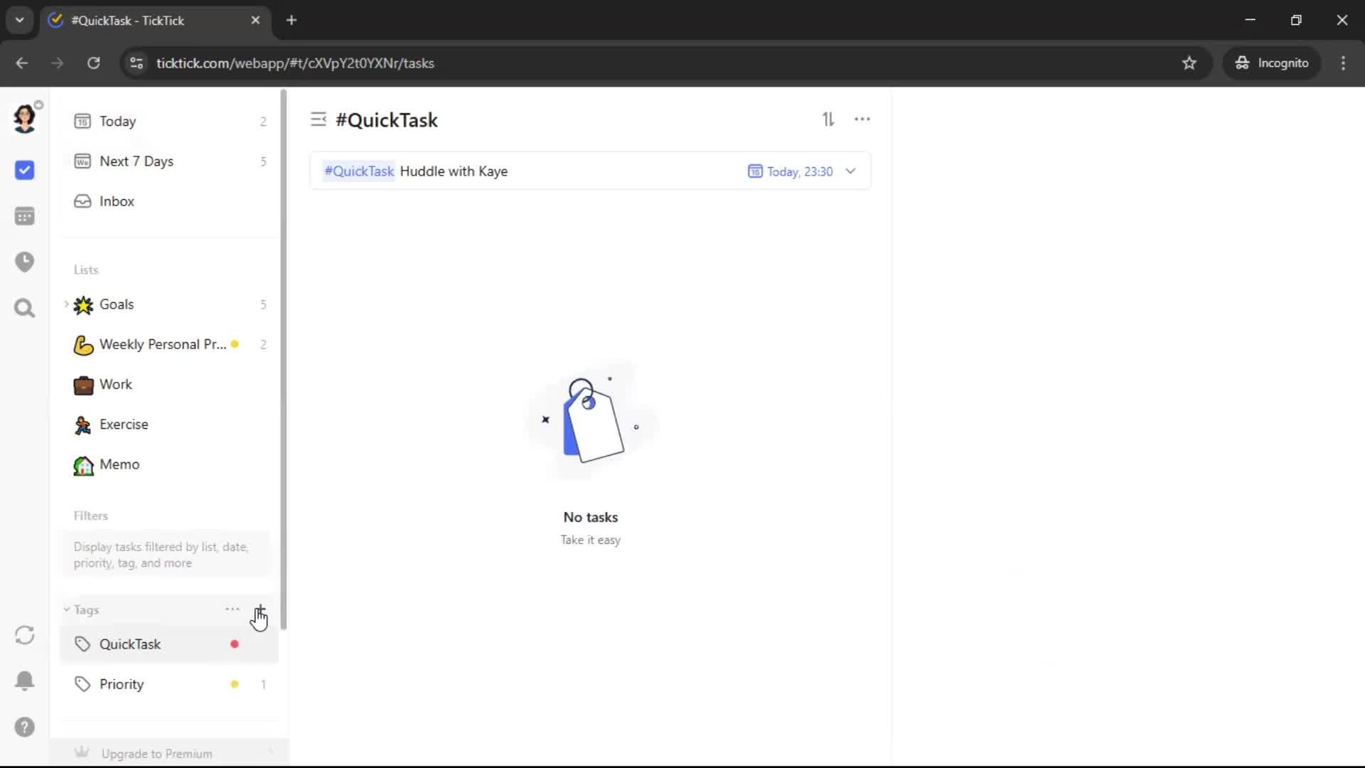 Adding tags screenshot