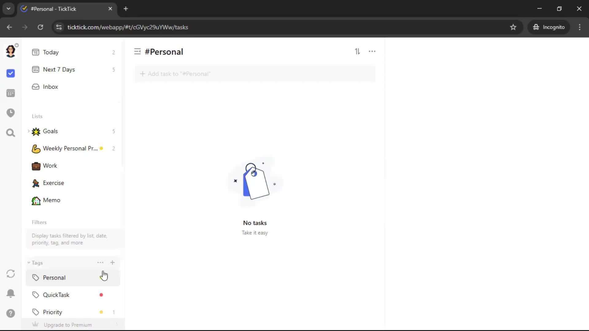 Adding tags screenshot