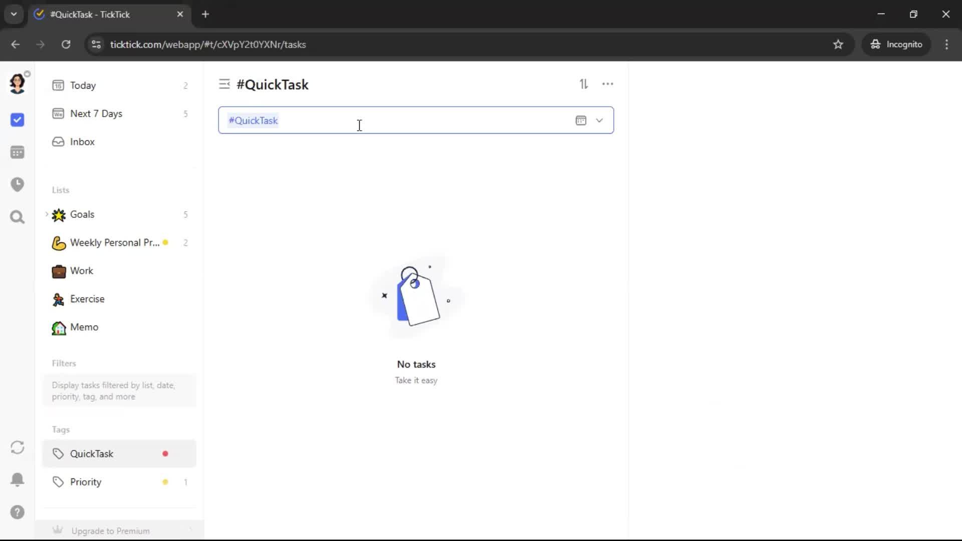 Adding tags screenshot
