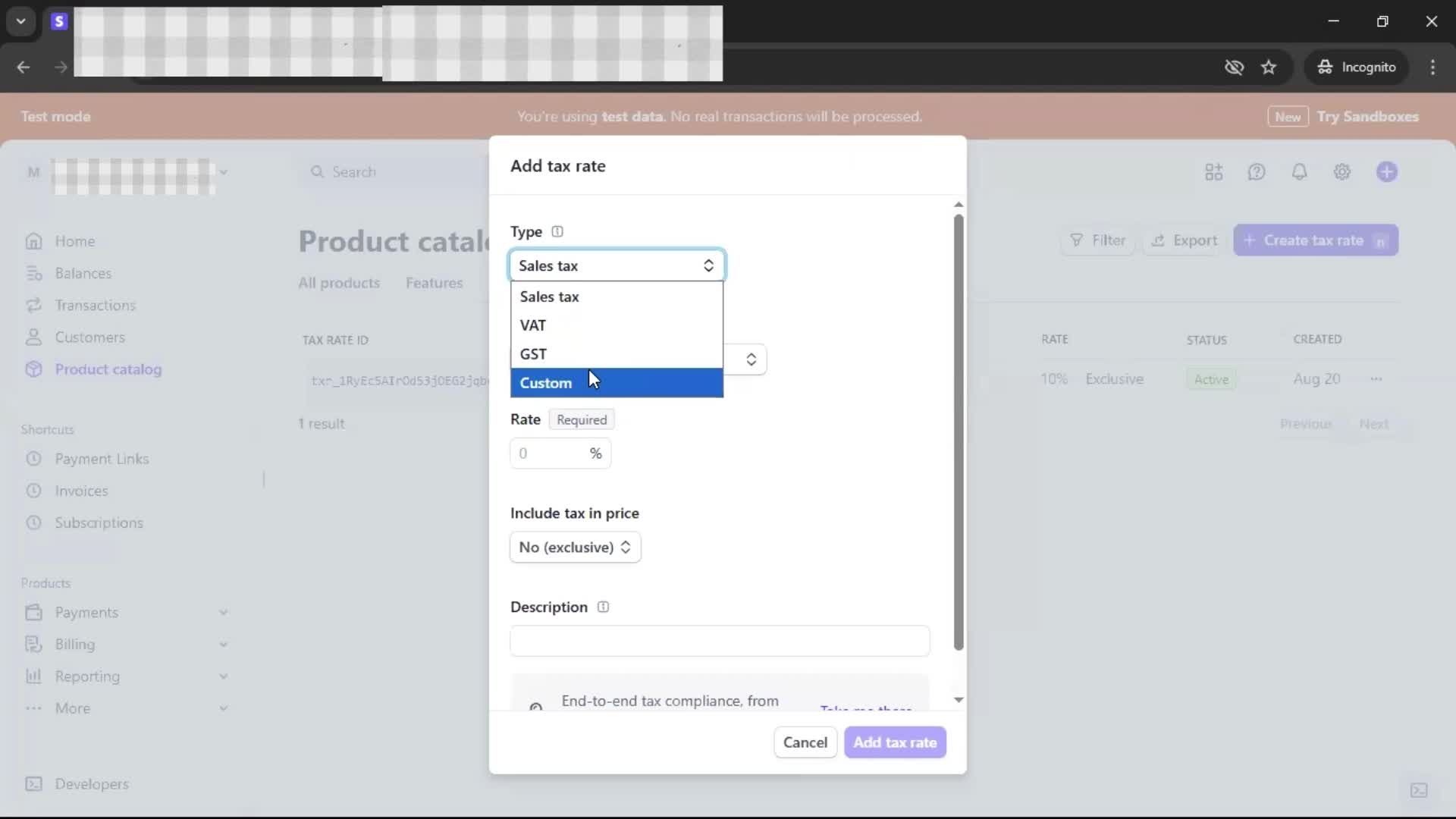 Adding tax rate on Stripe video thumbnail
