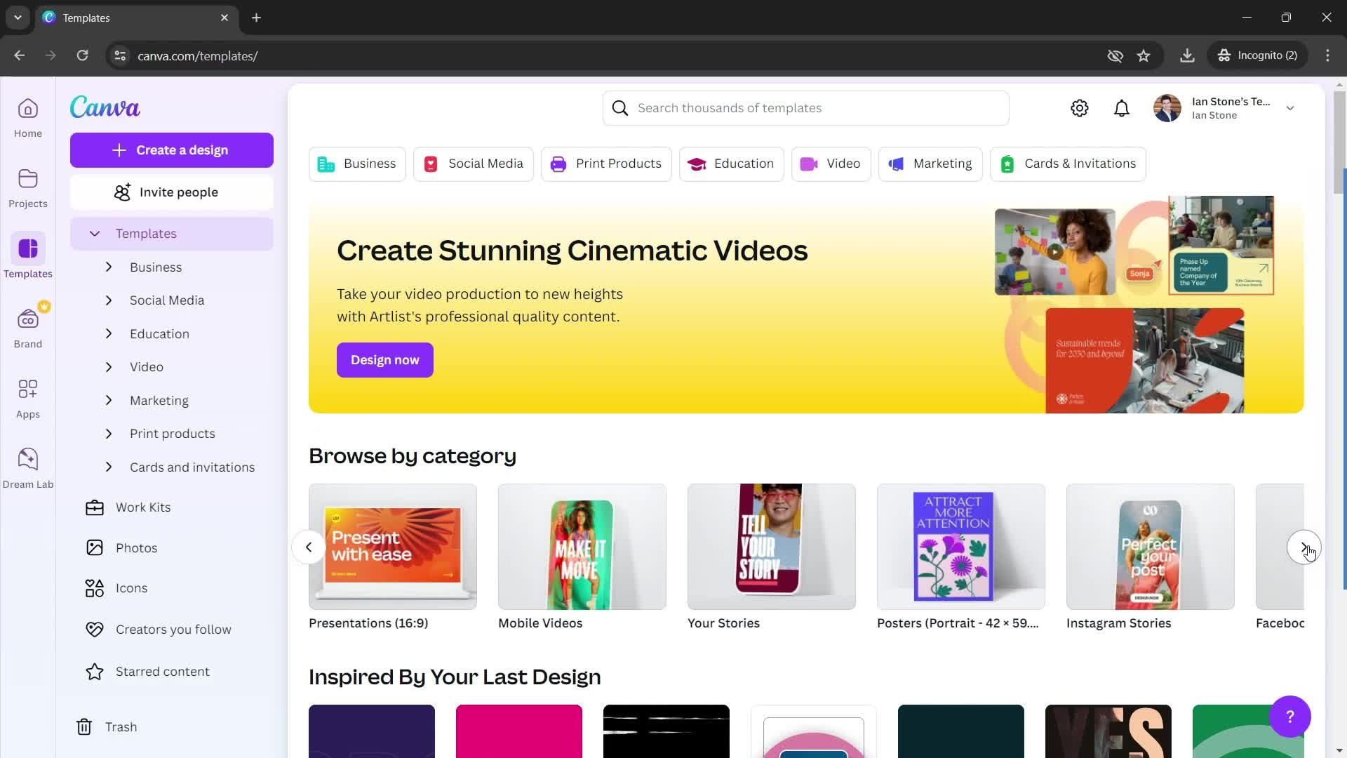 Adding to cart on Canva video thumbnail