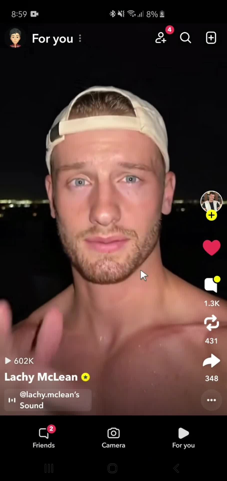 Adding to favorites on Snapchat video thumbnail