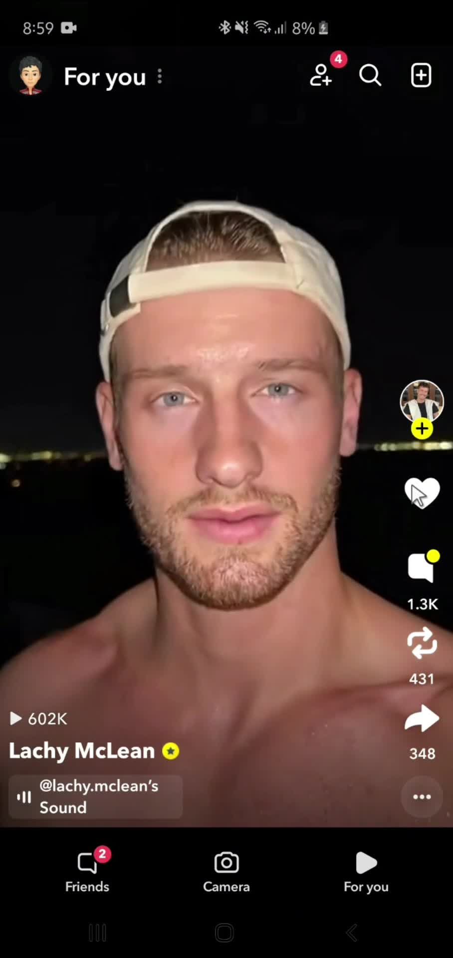 Adding to favorites on Snapchat video thumbnail