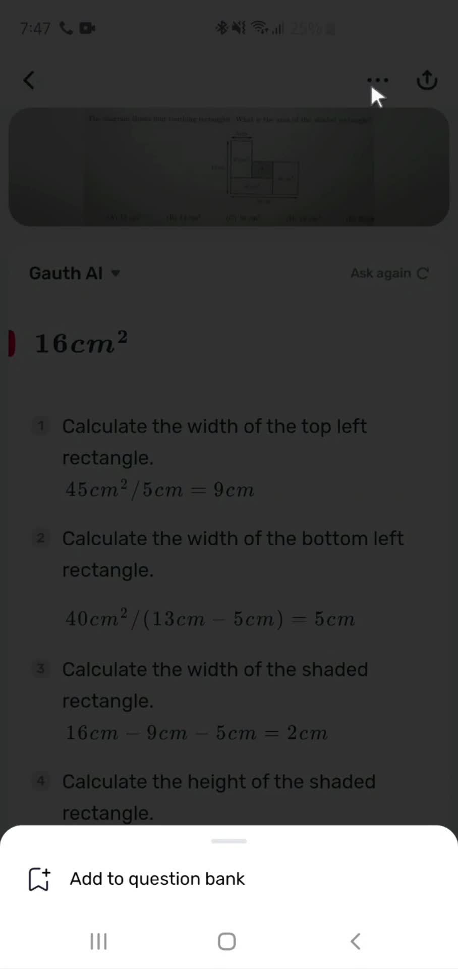 Adding to question bank screenshot