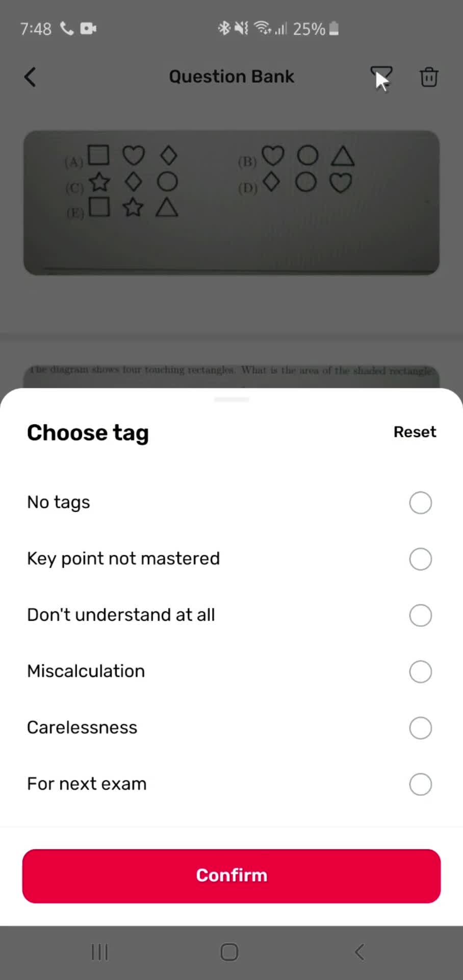 Adding to question bank screenshot