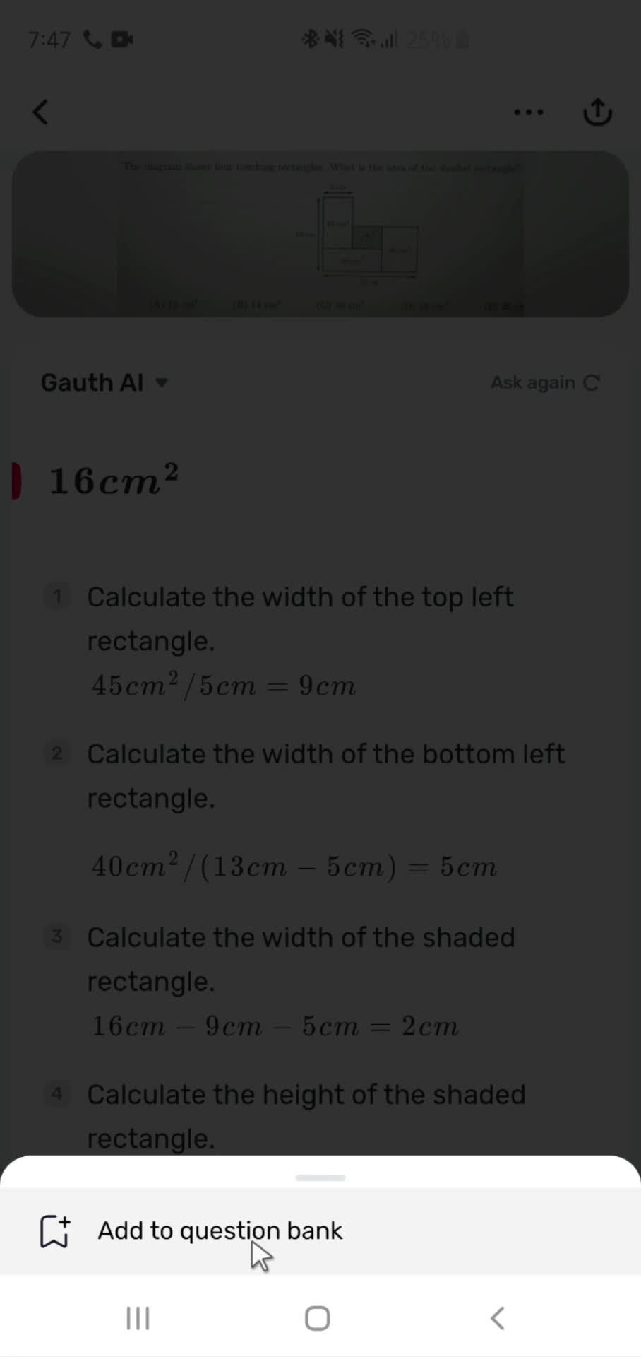 Adding to question bank screenshot
