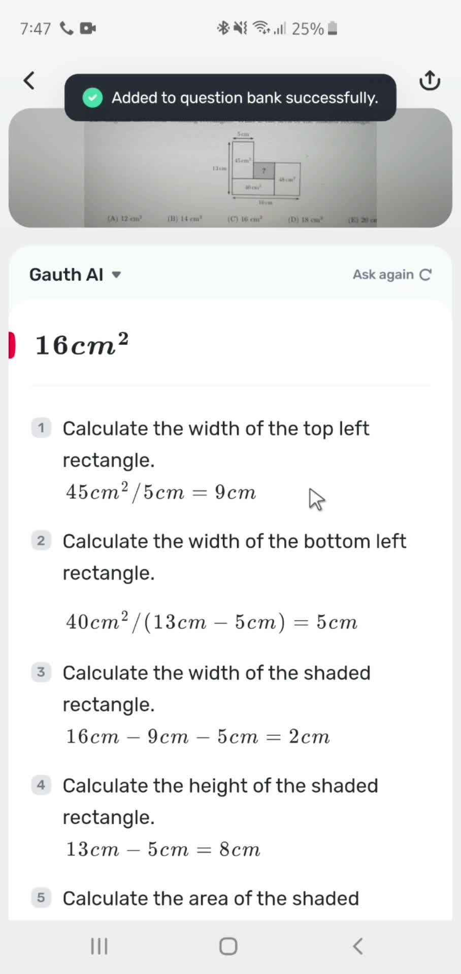 Adding to question bank screenshot