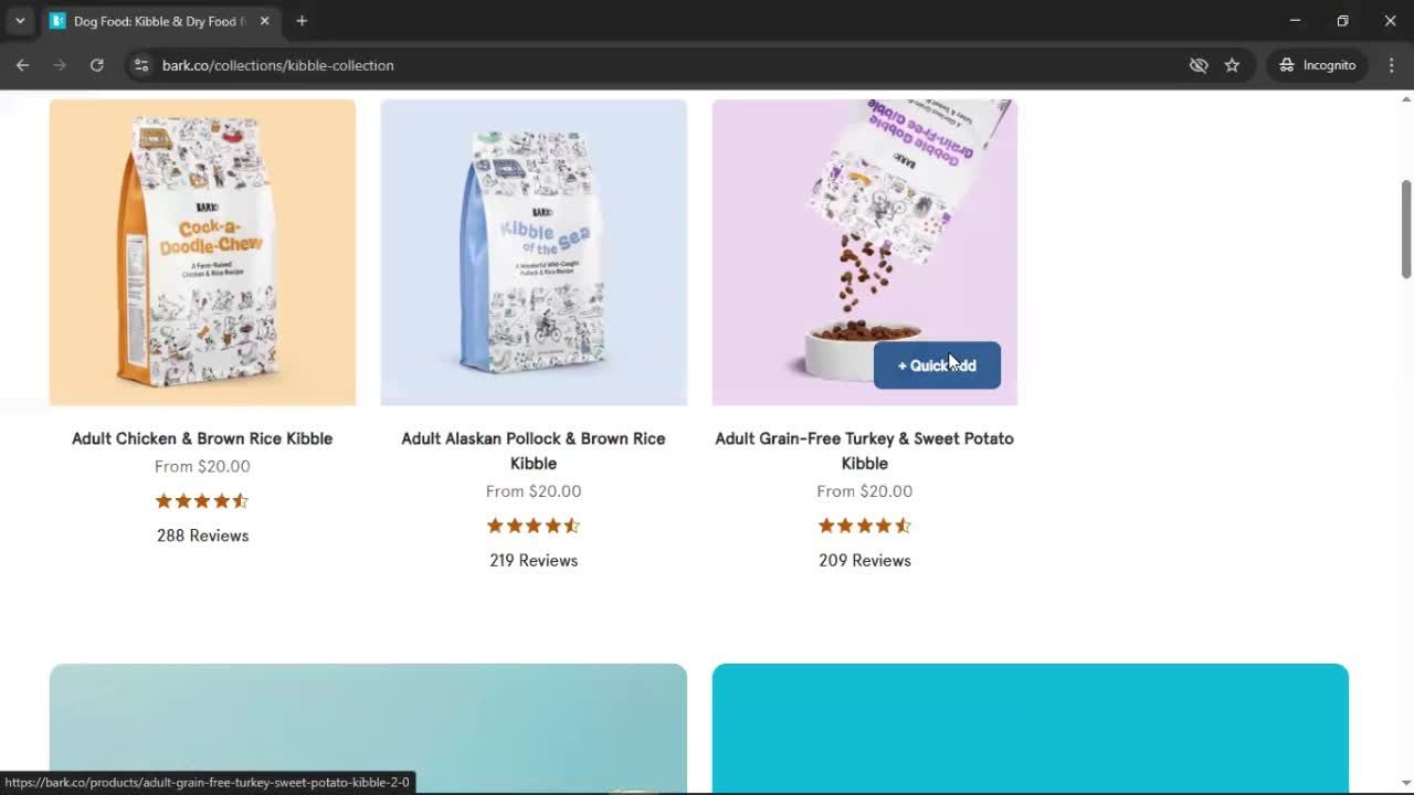Adding to cart screenshot