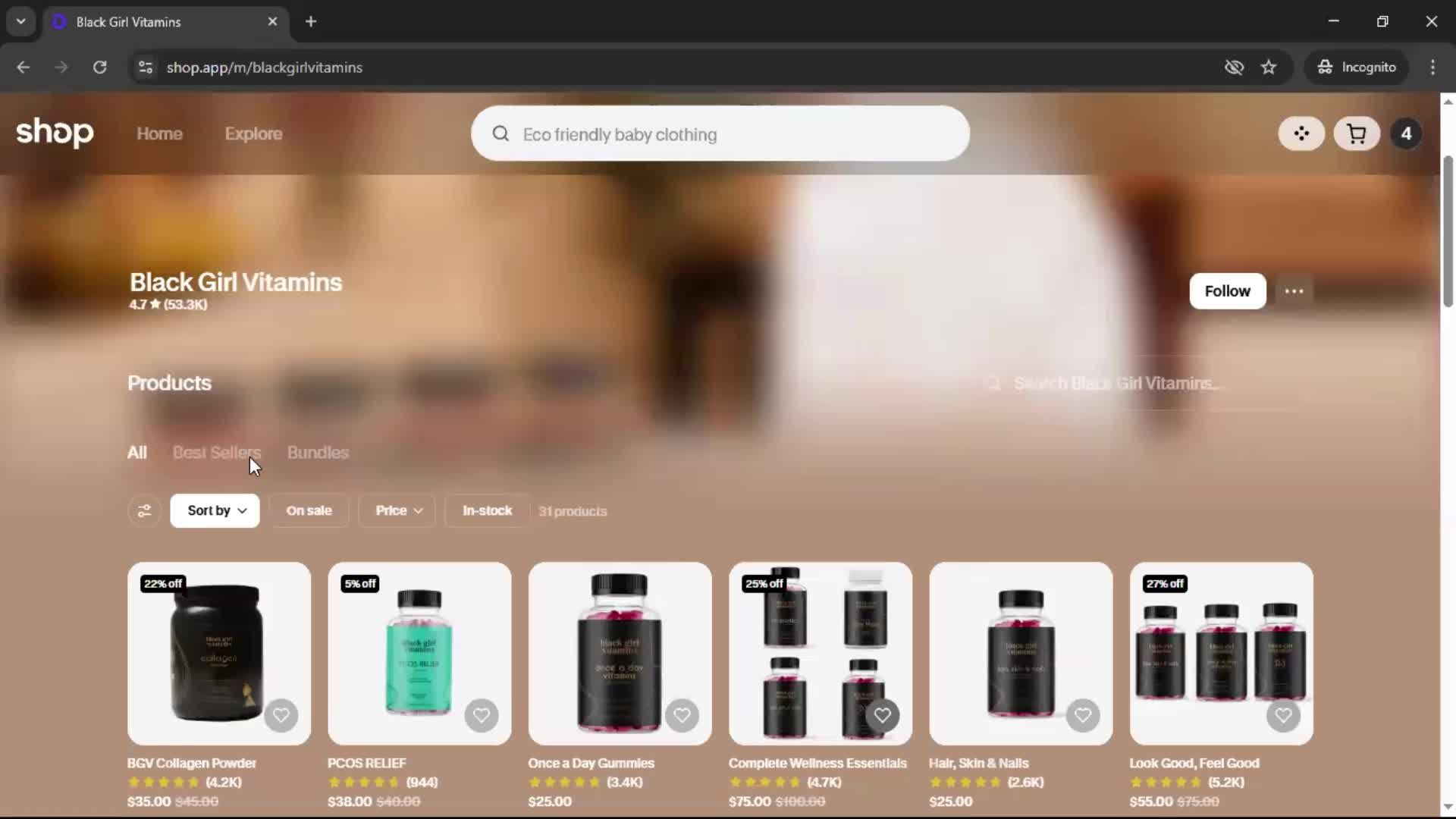 Adding to cart screenshot