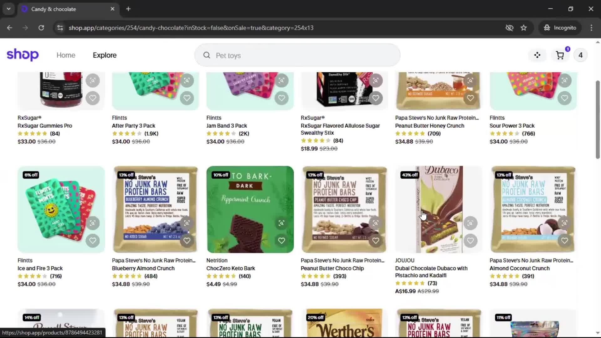 Adding to cart screenshot