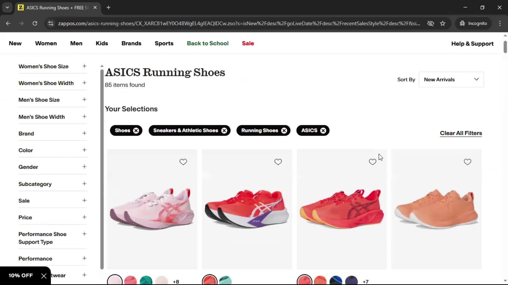 Adding to cart screenshot