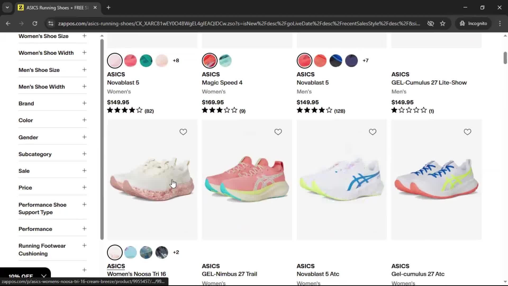 Adding to cart screenshot