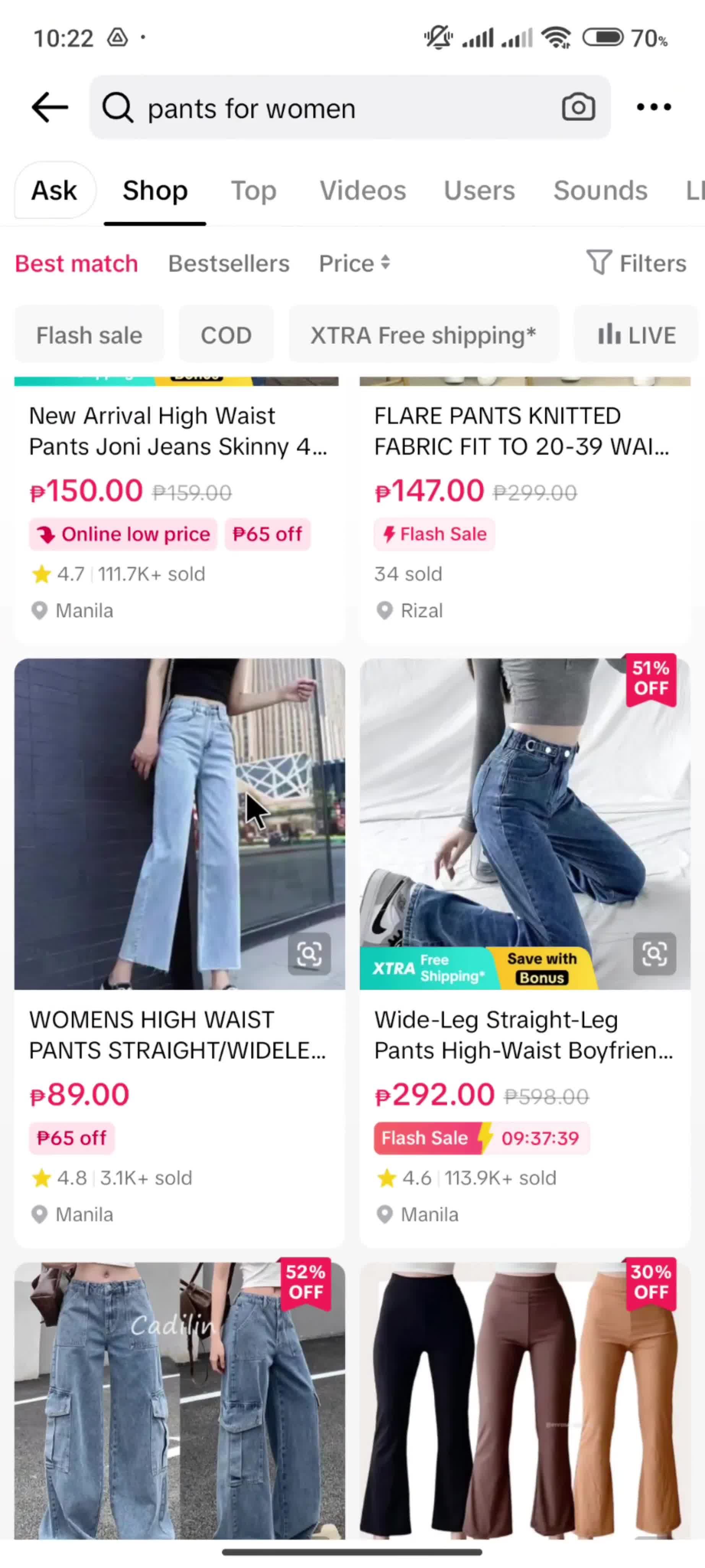 Adding to cart on TikTok video thumbnail