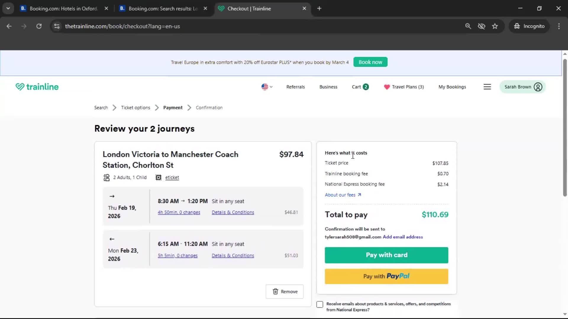Adding to cart screenshot
