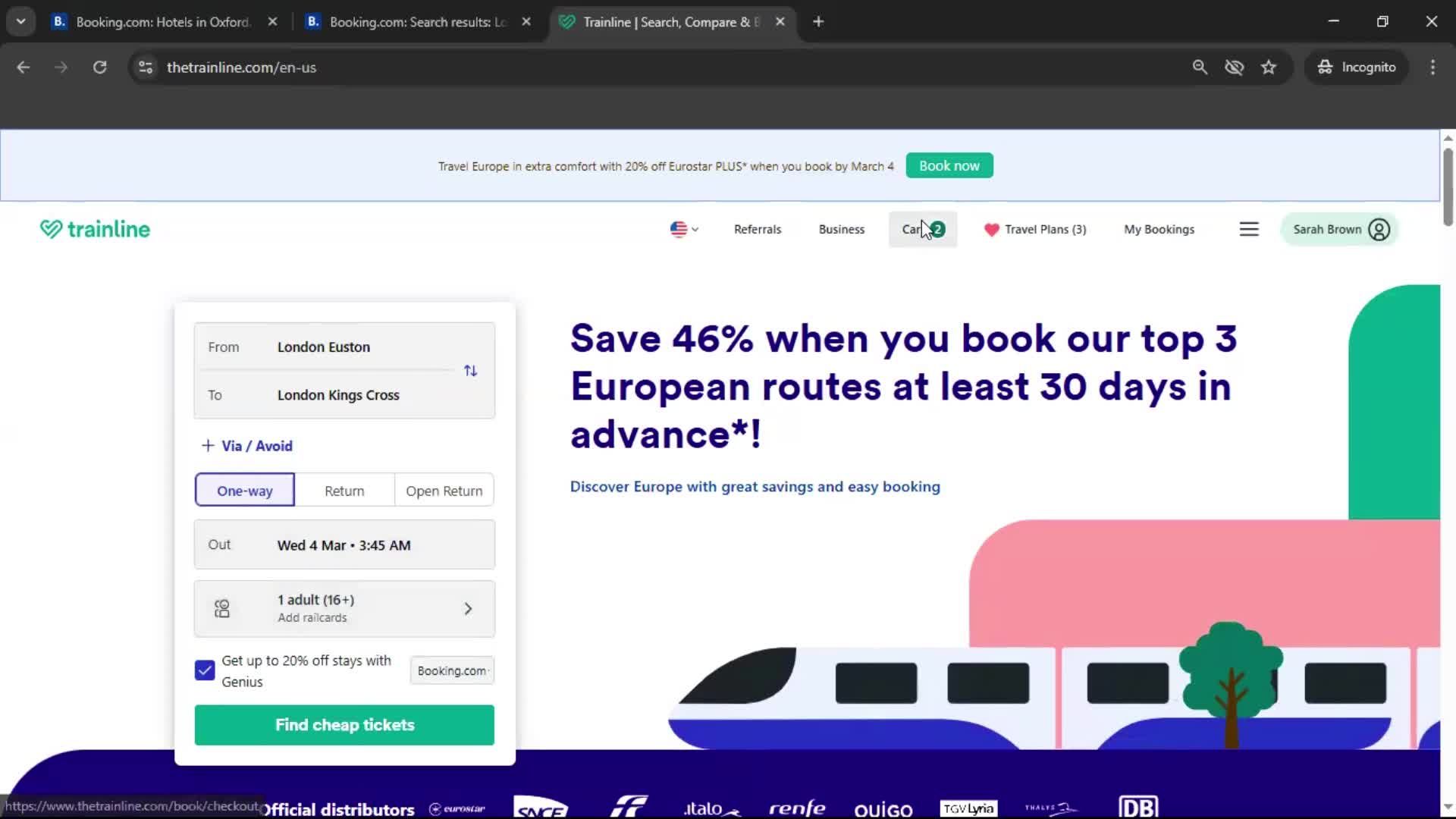 Adding to cart screenshot