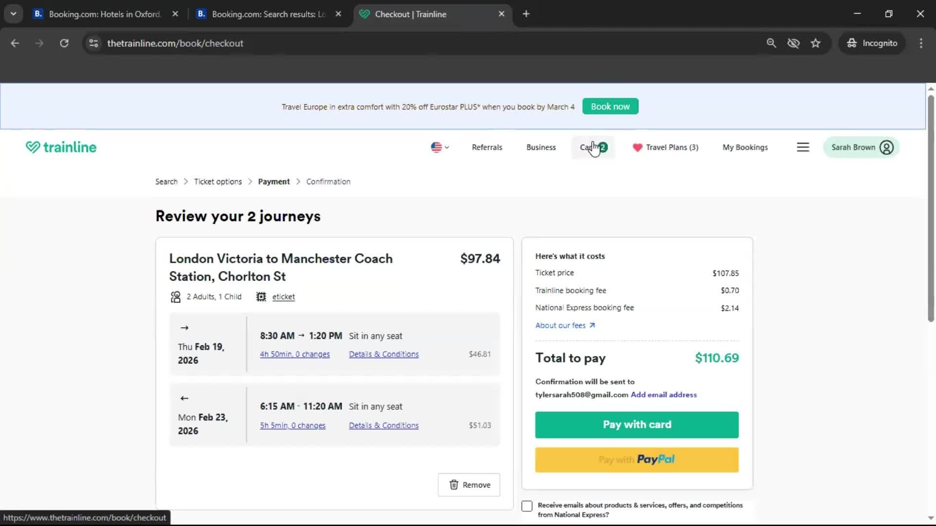 Adding to cart screenshot