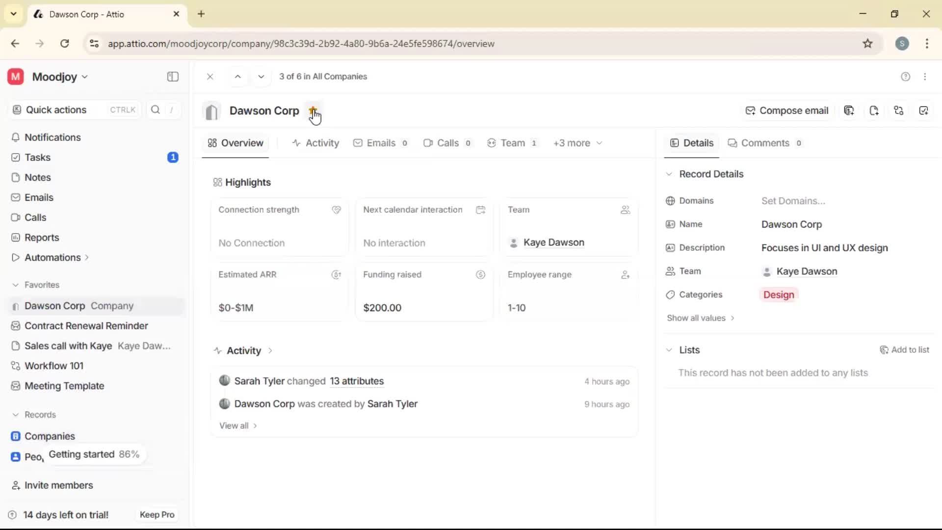 Adding to favorites screenshot