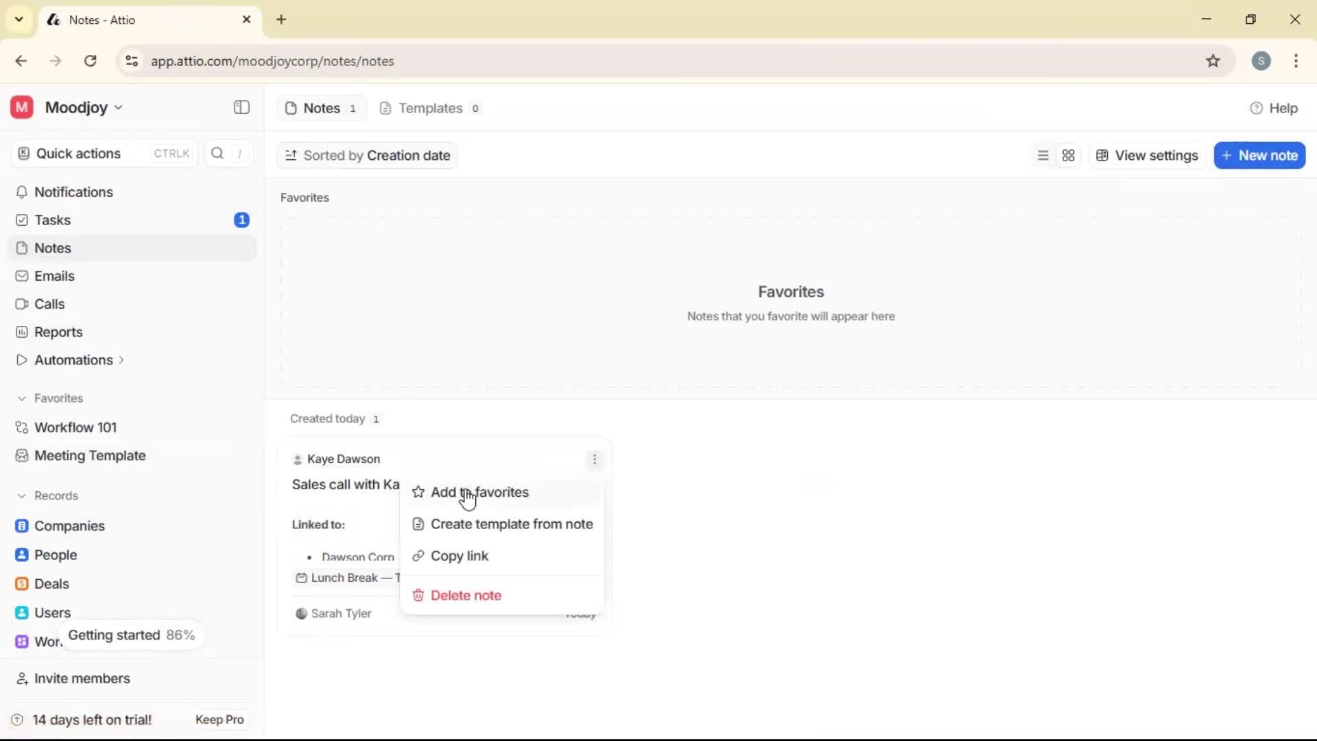Adding to favorites on Attio video thumbnail