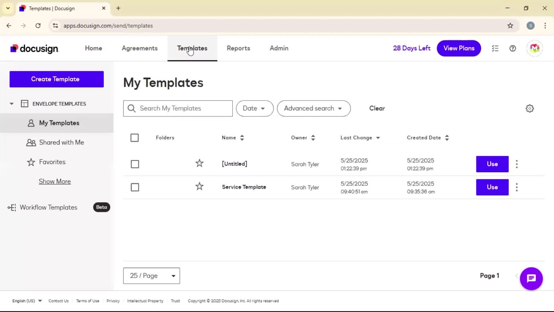 Adding to favorites on Docusign video thumbnail