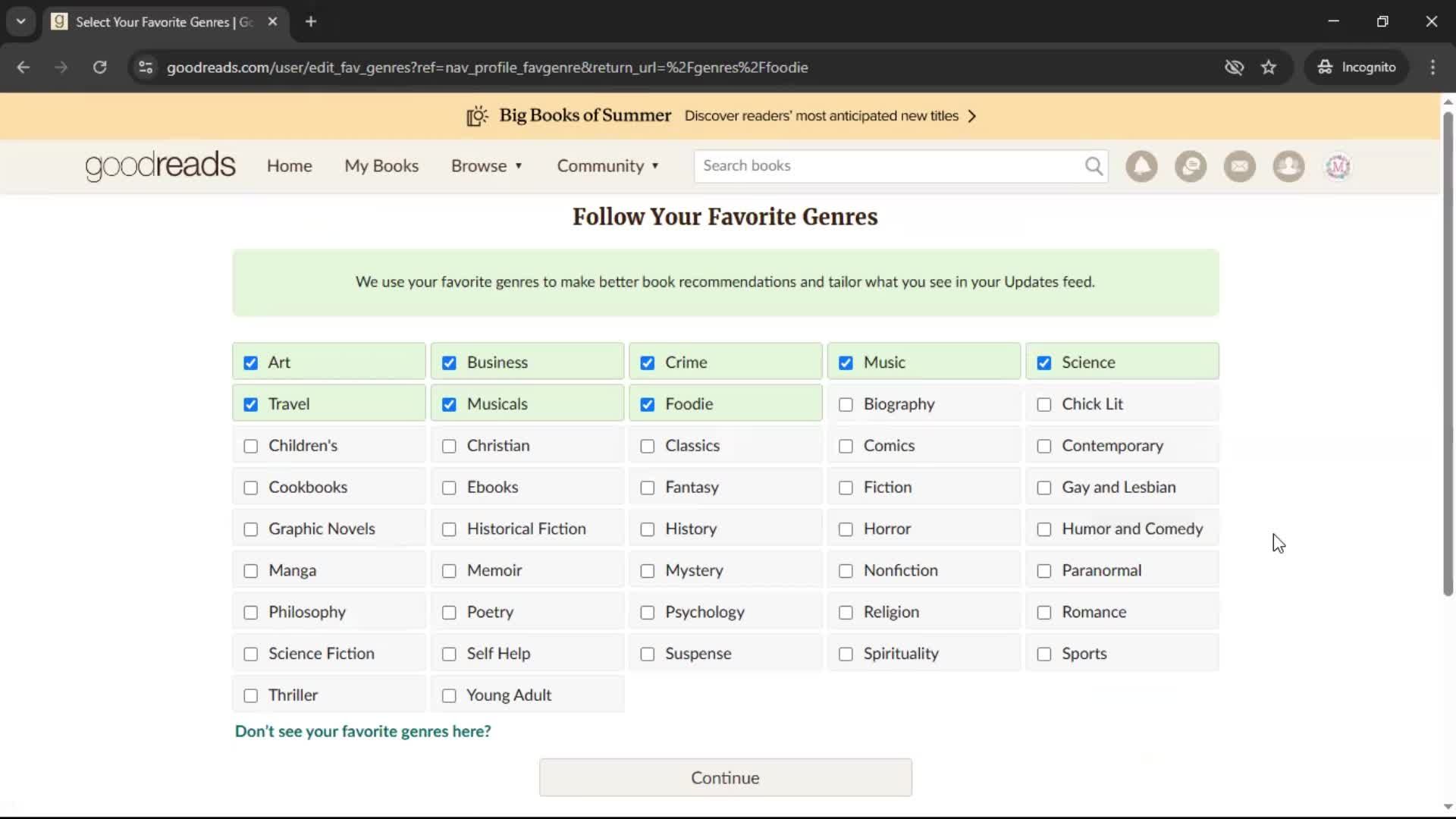 Adding to favorites screenshot