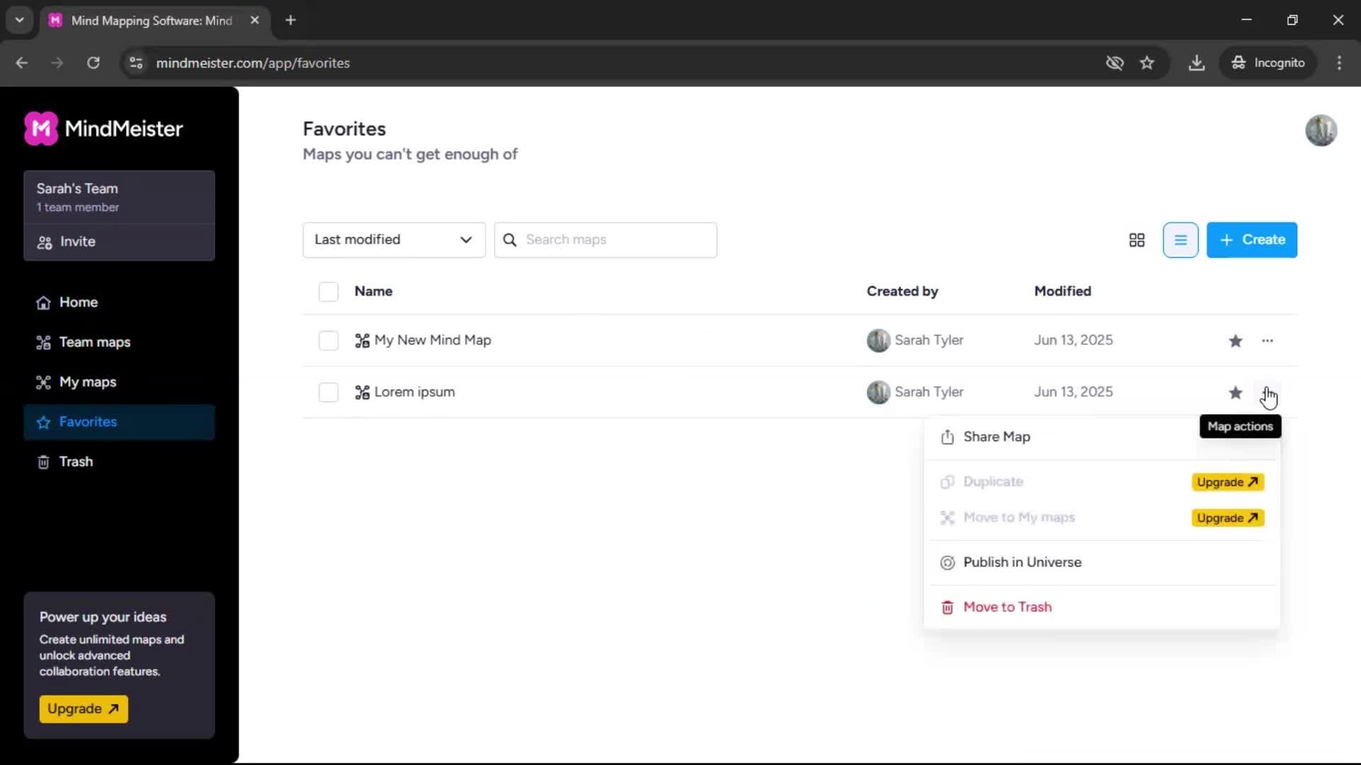 Adding to favorites screenshot