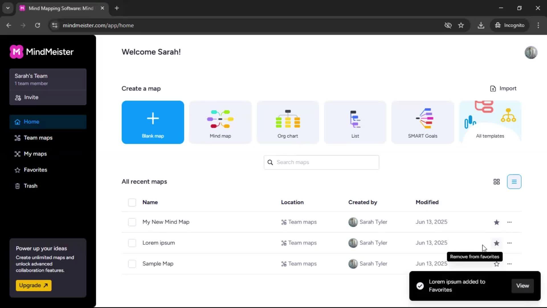 Adding to favorites screenshot