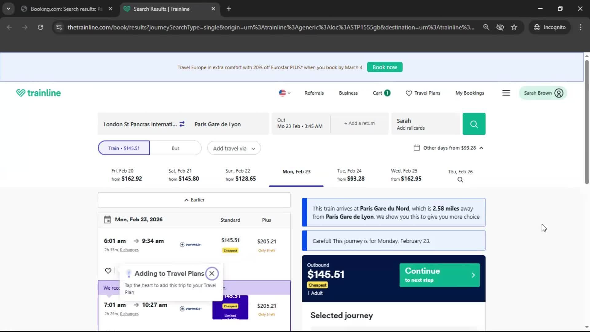 Adding to favorites screenshot