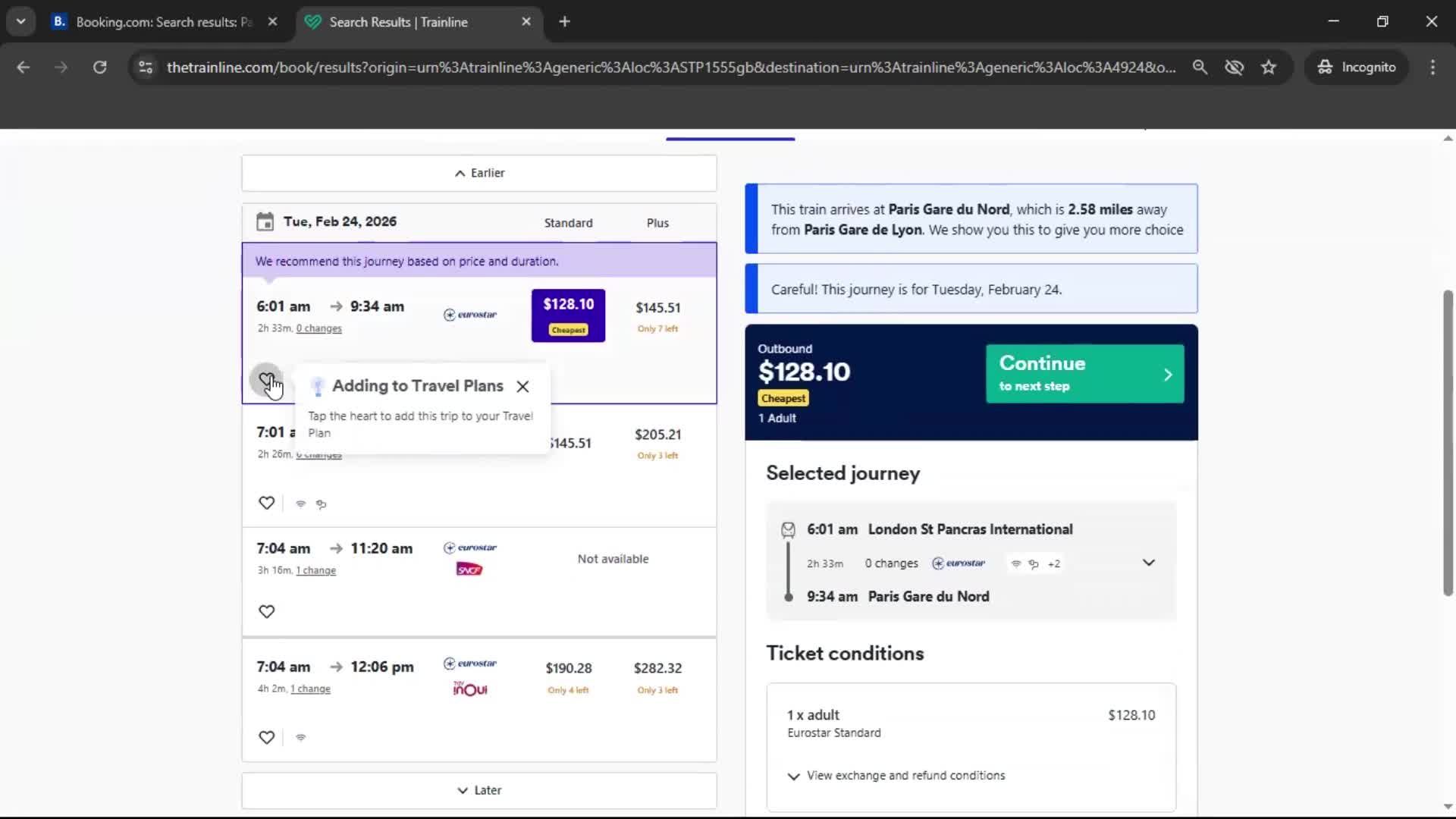 Adding to favorites screenshot