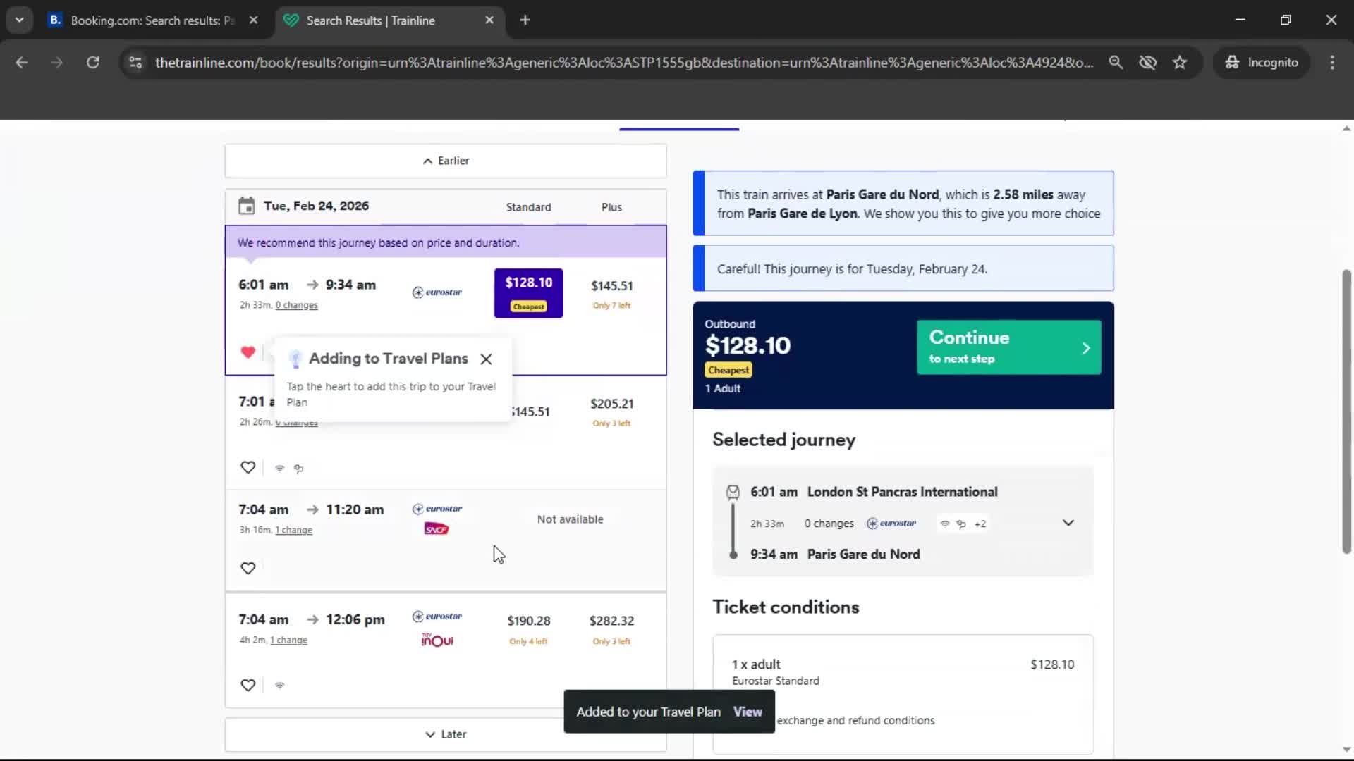 Adding to favorites screenshot