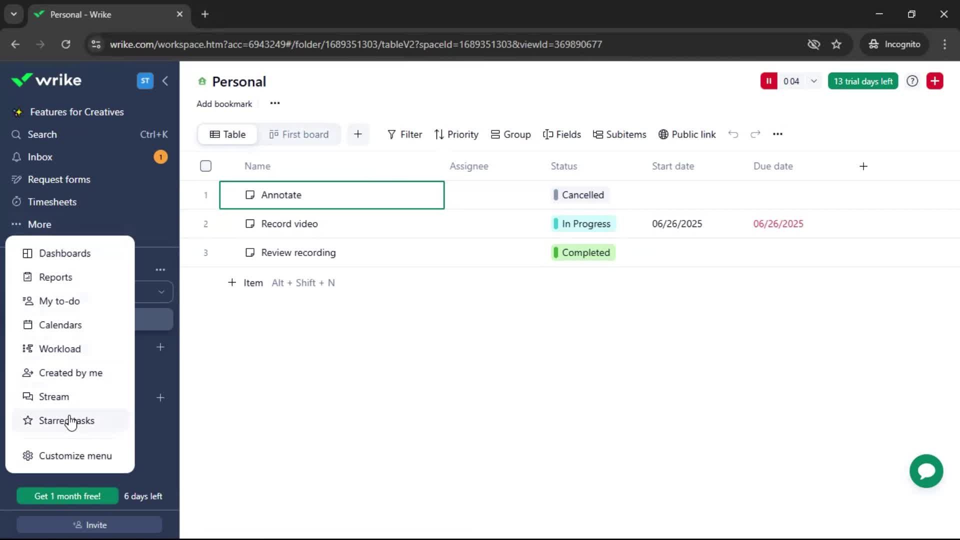 Adding to favorites screenshot