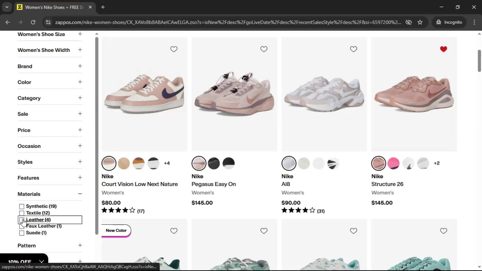 Adding to favorites on Zappos video thumbnail