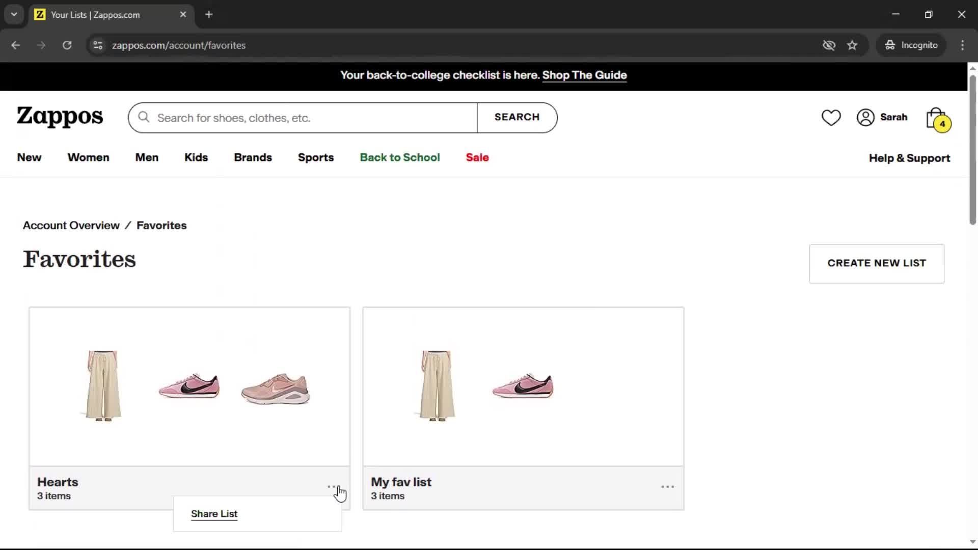 Adding to favorites screenshot