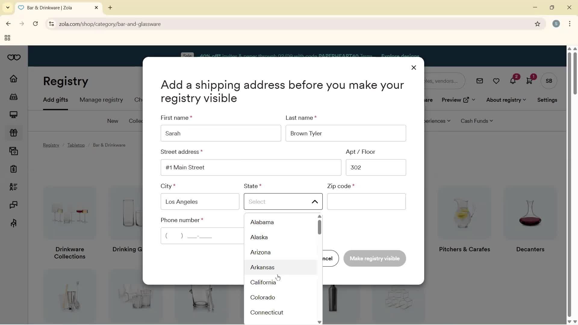 Creating a registry screenshot