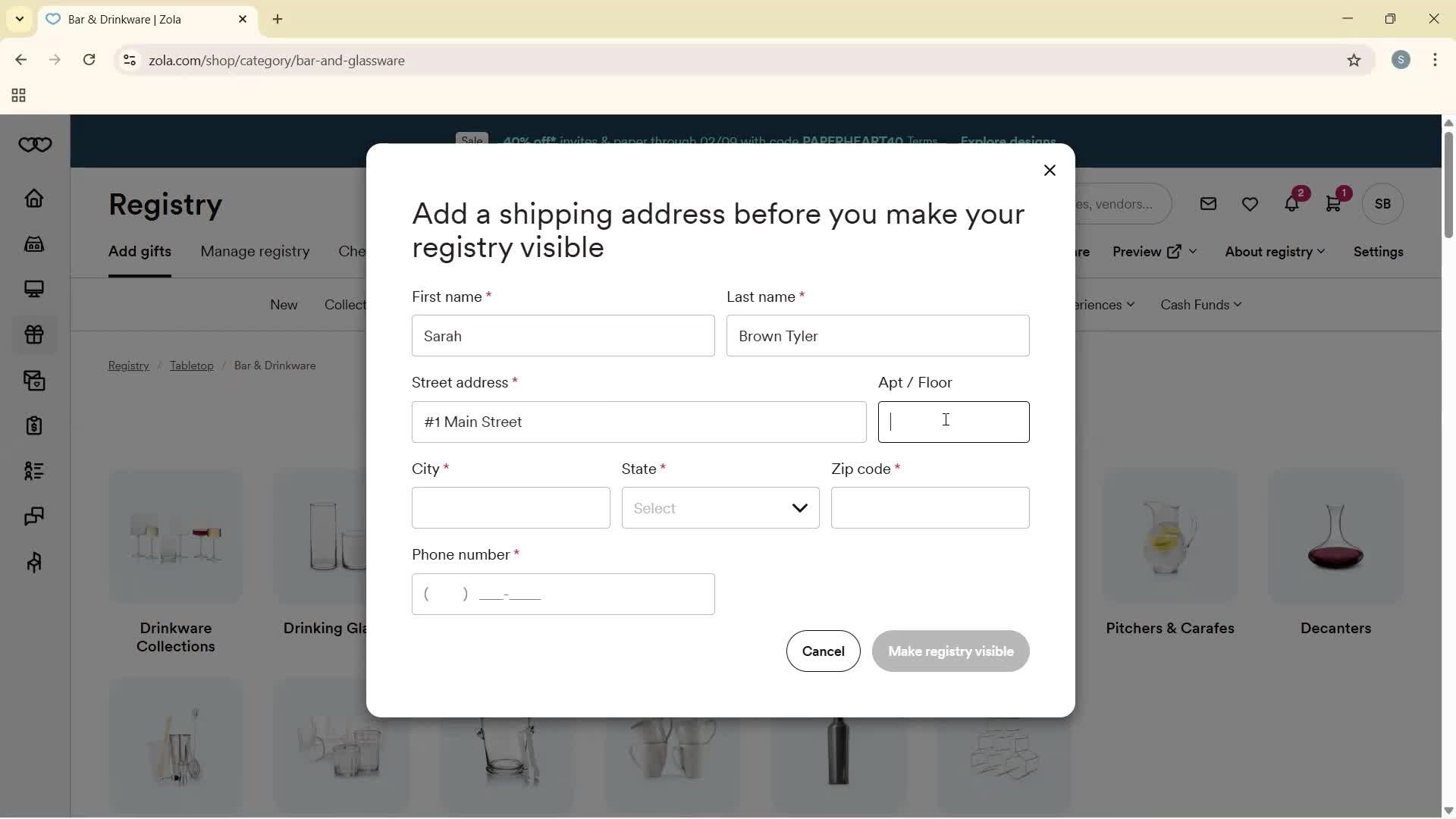 Creating a registry screenshot