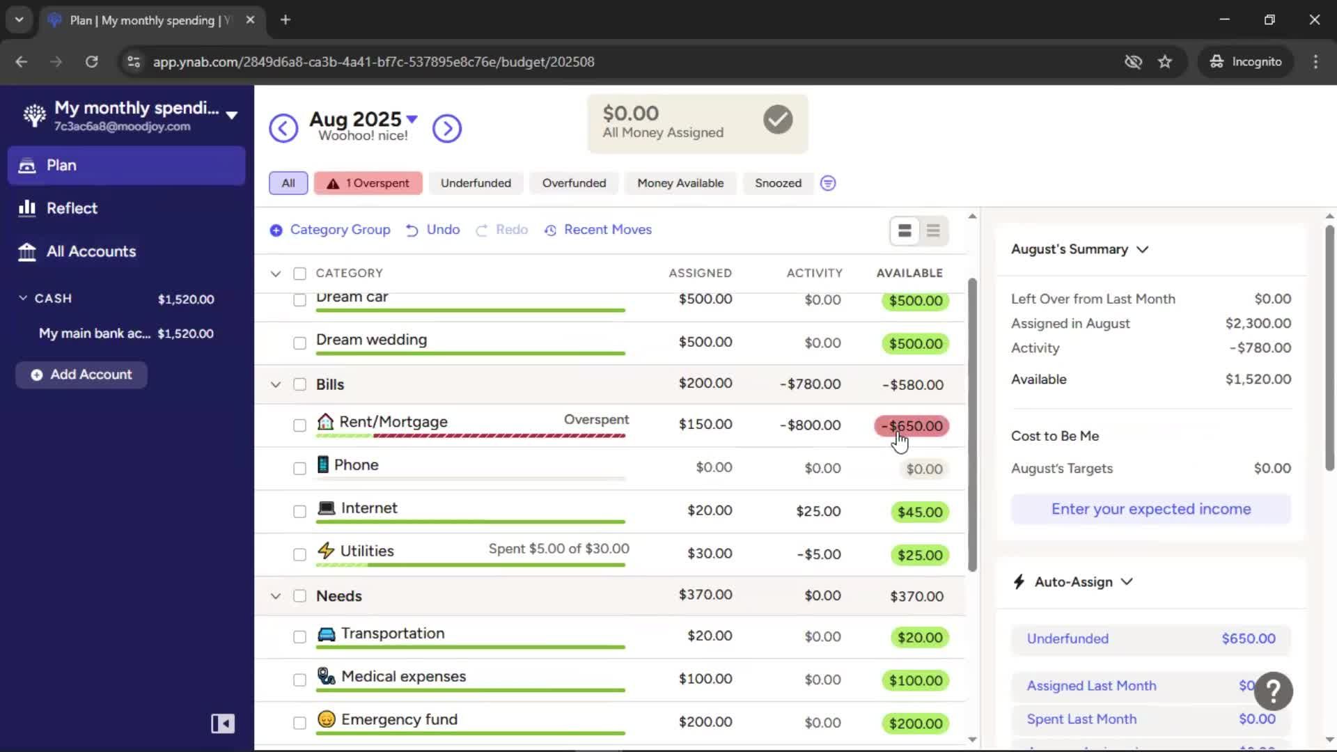 Adding transactions screenshot