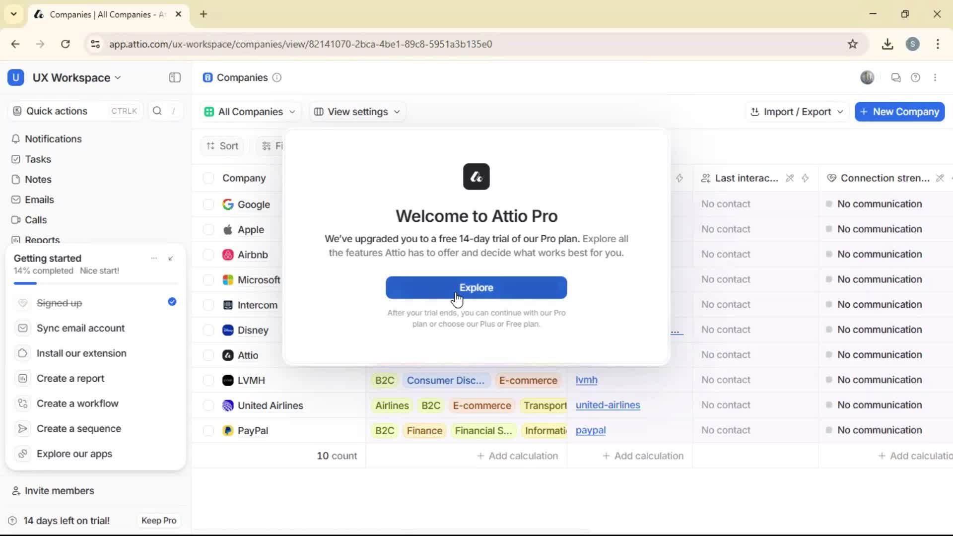 Creating a workspace screenshot