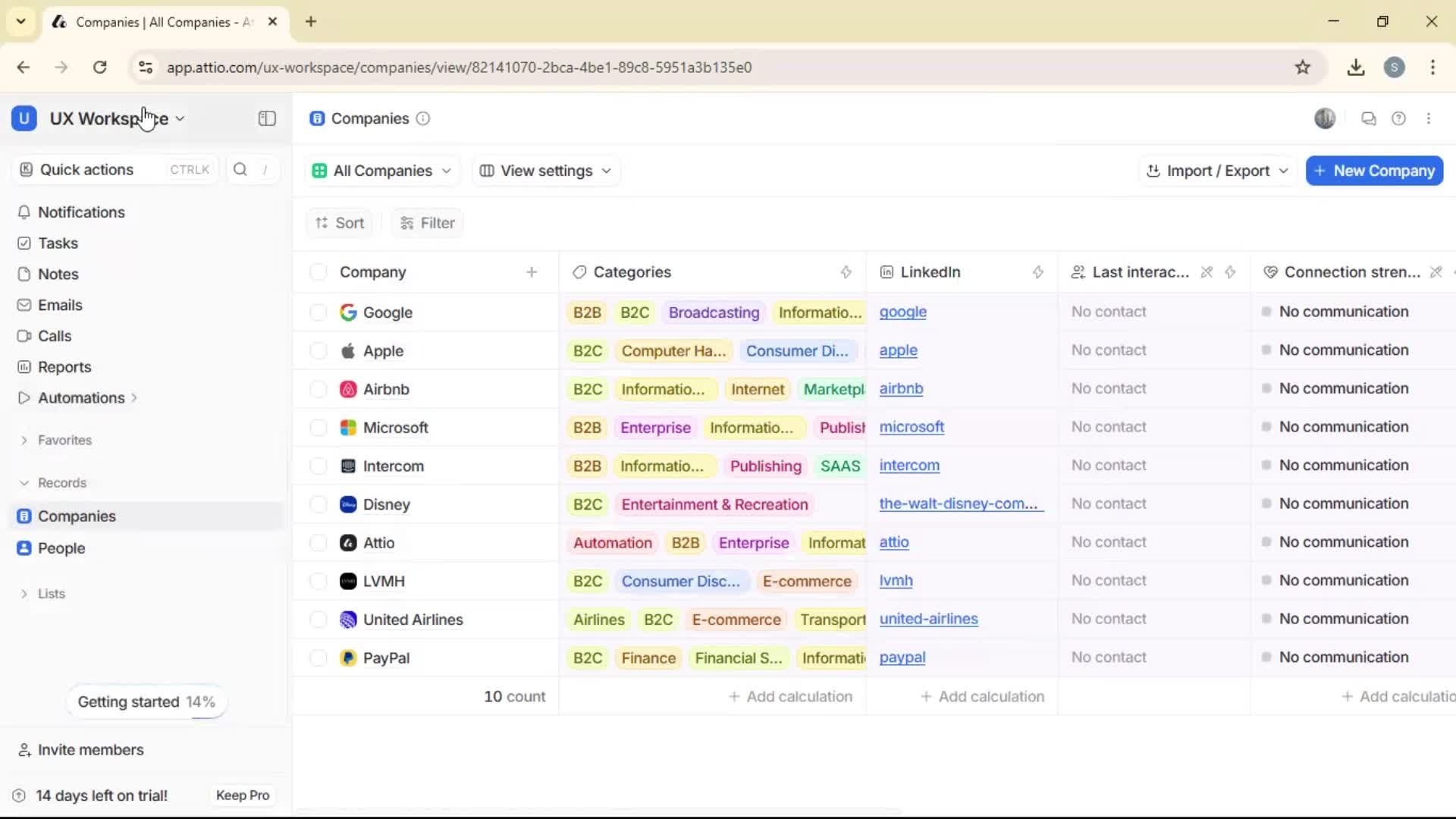 Creating a workspace screenshot