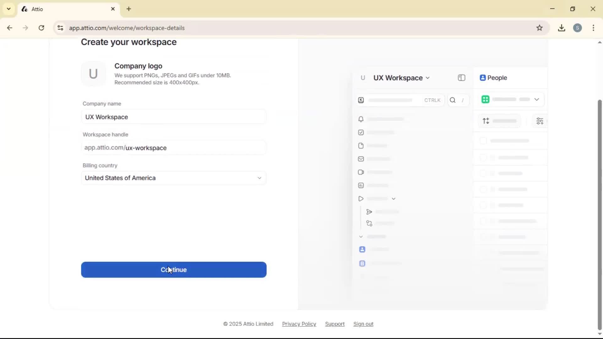 Creating a workspace screenshot