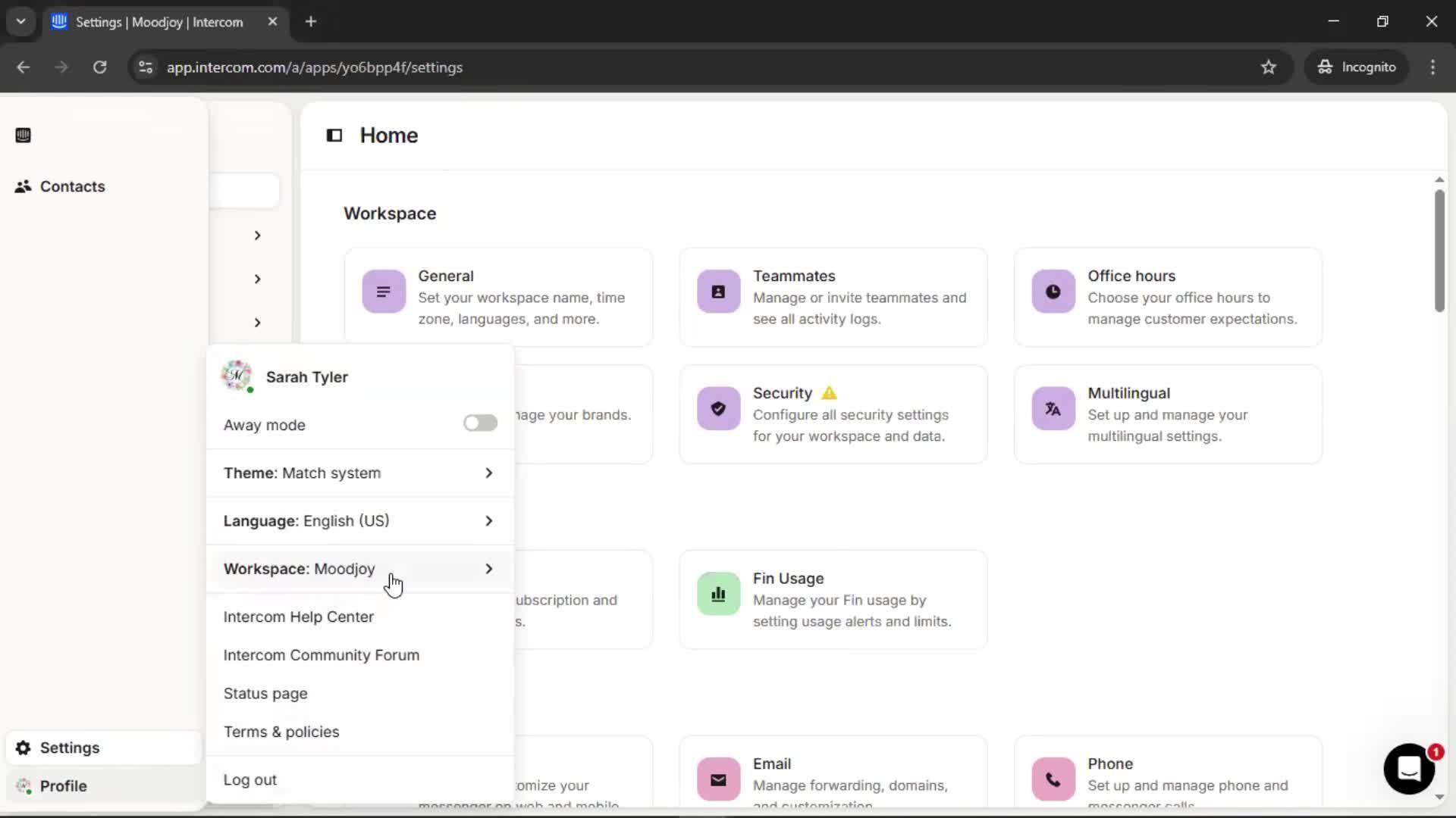 Creating a workspace screenshot