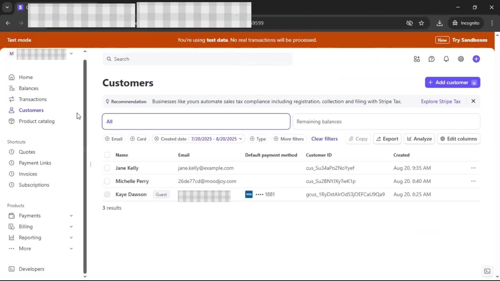Analytics/Stats screenshot