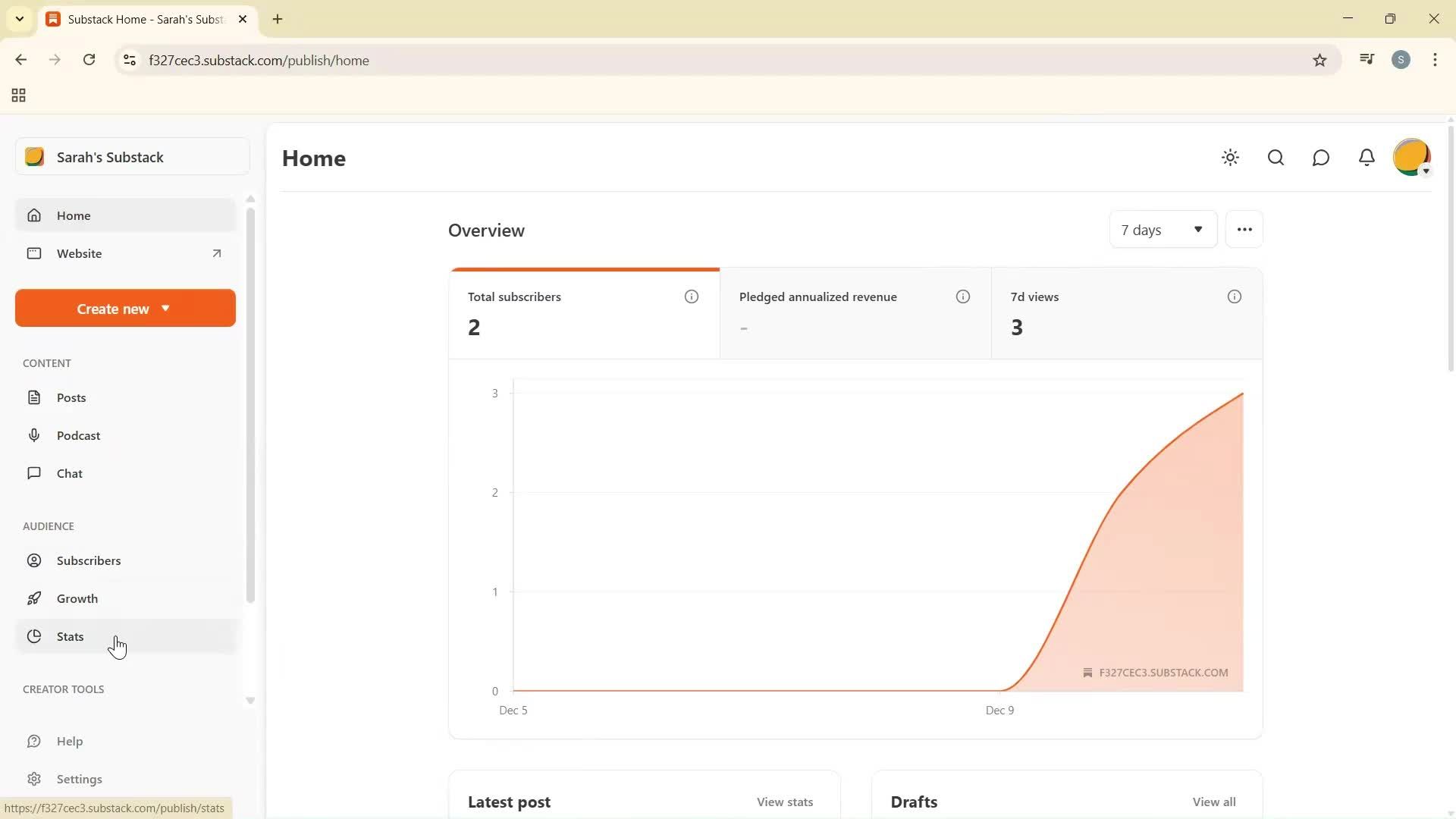 Analytics/Stats screenshot