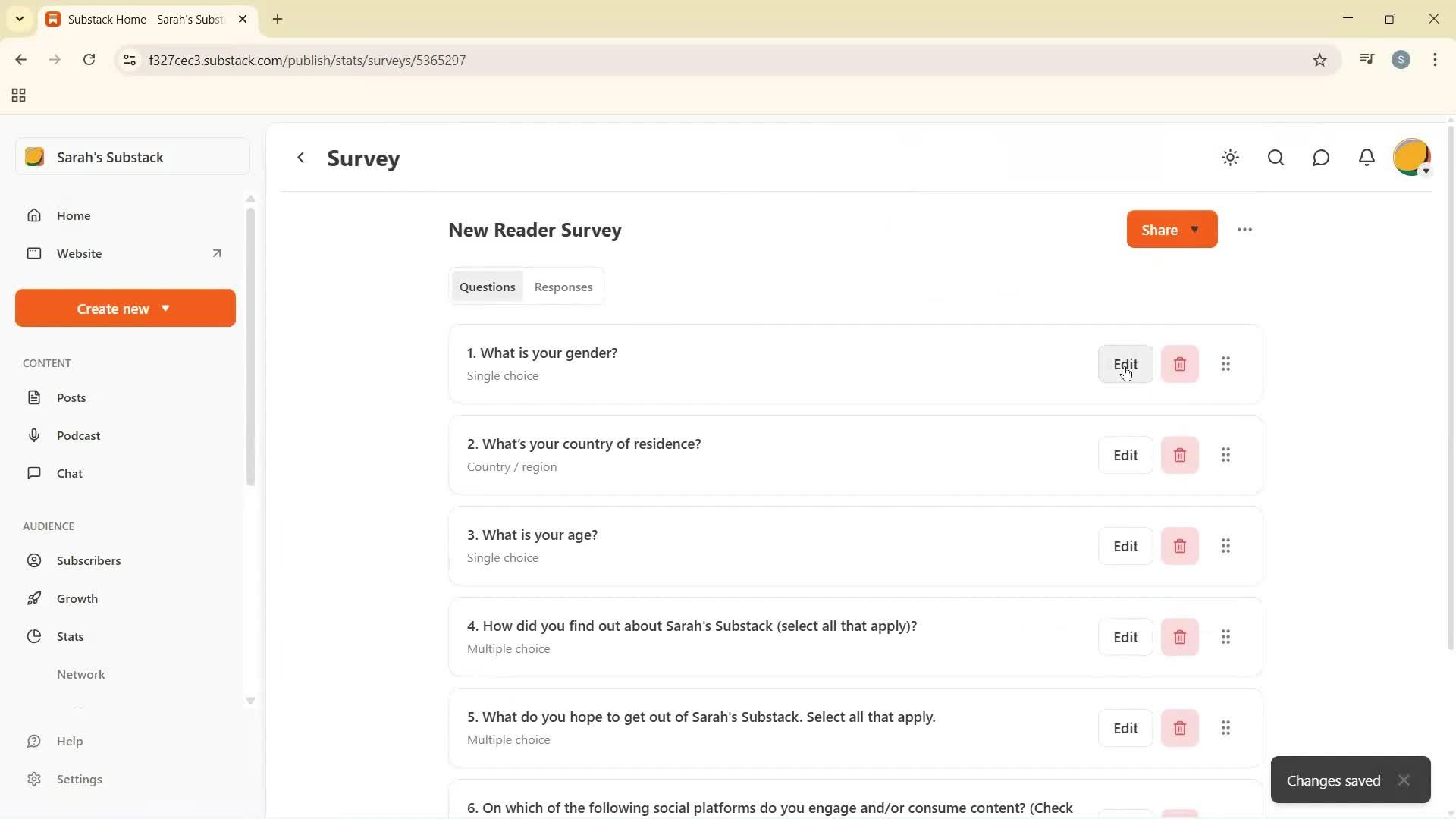 Analytics/Stats screenshot