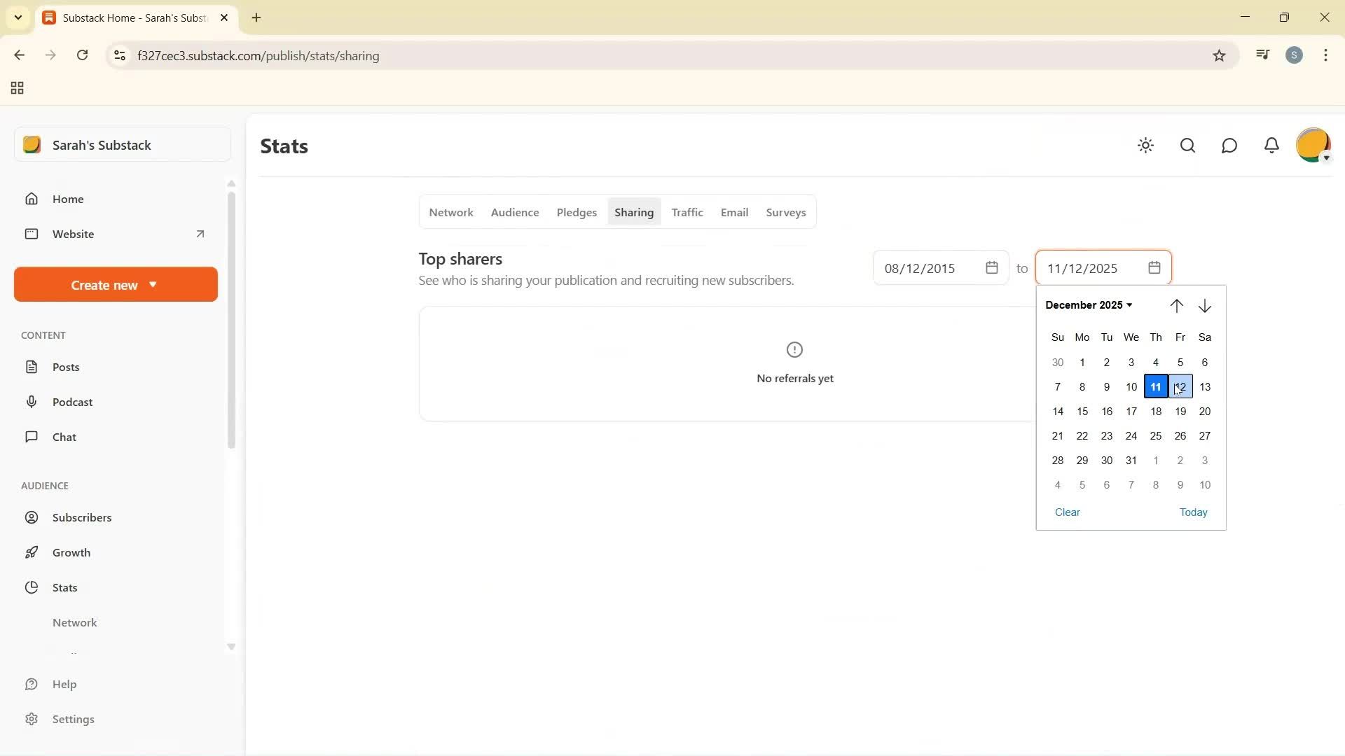 Analytics/Stats screenshot