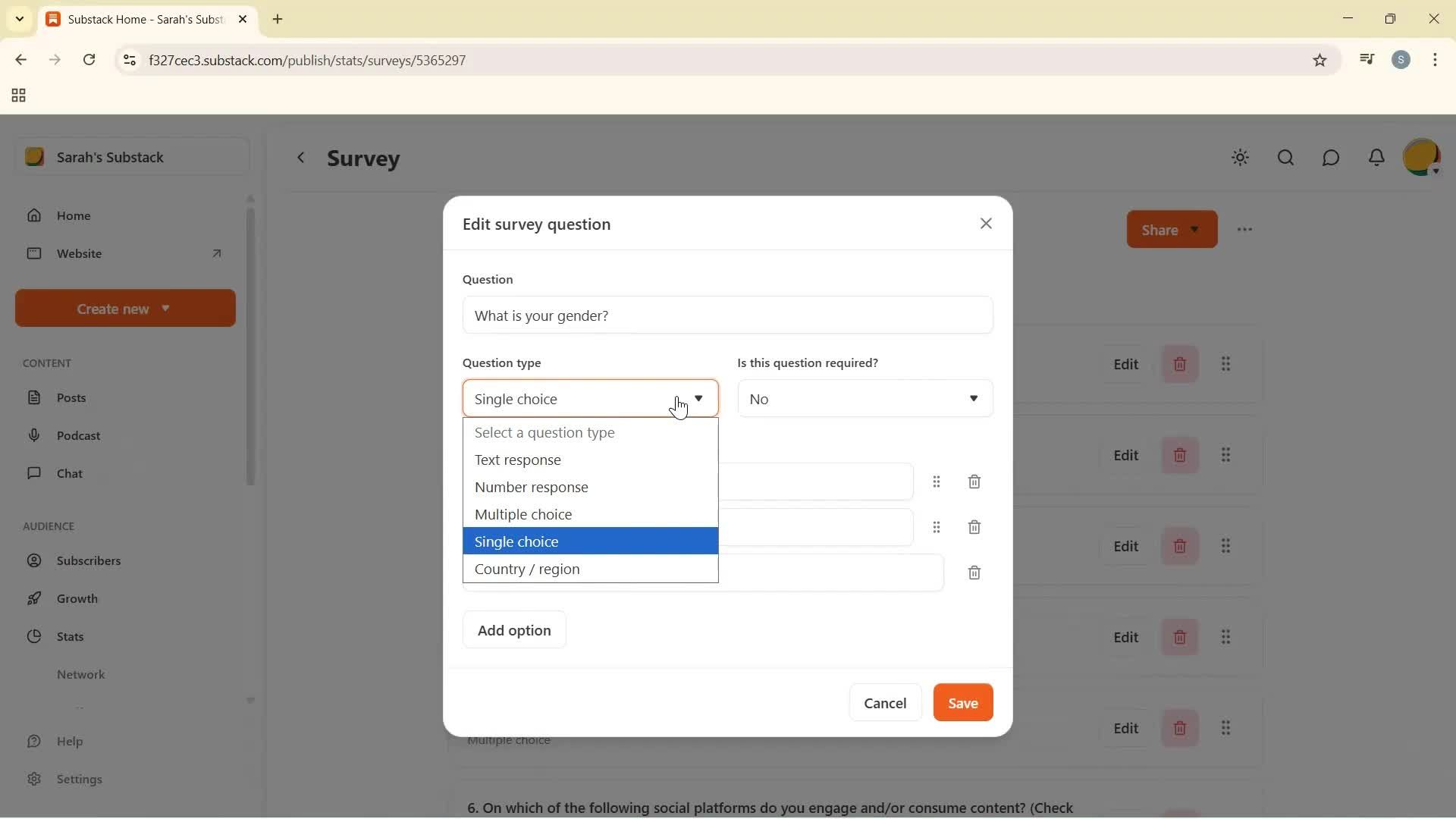 Analytics/Stats screenshot
